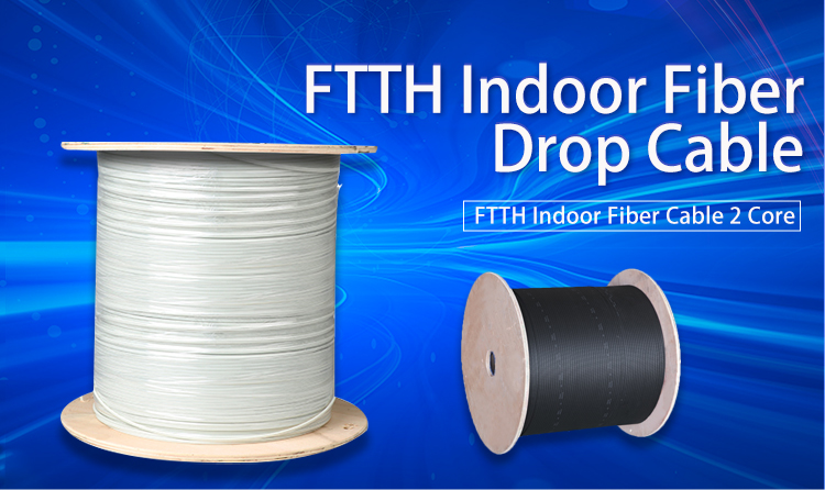 LSZH Drop Cable 1-4 Cores GJXH G.652D Indoor For FTTH Fiber Optical Cable