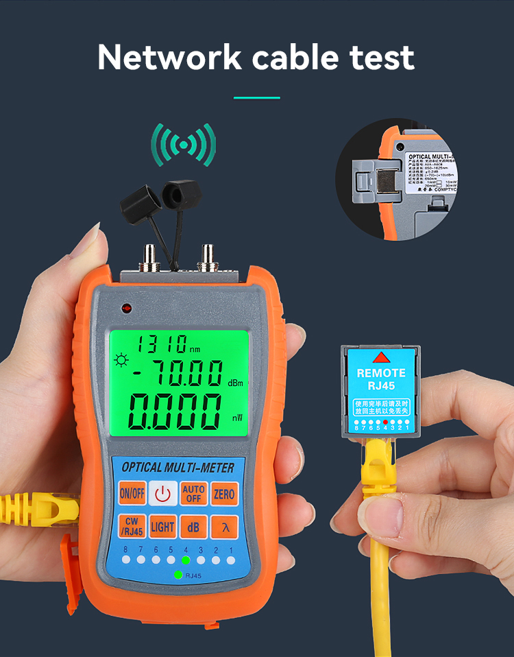 Mini Optical Power Meter With VFL RJ45 Tester Multifunction Machine